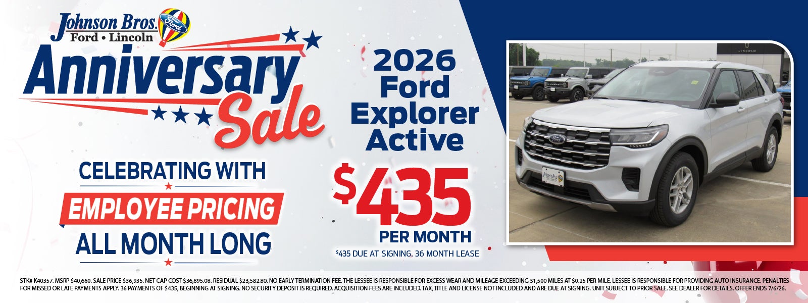EMPLOYEE PRICING ANNIVERSARY SALE