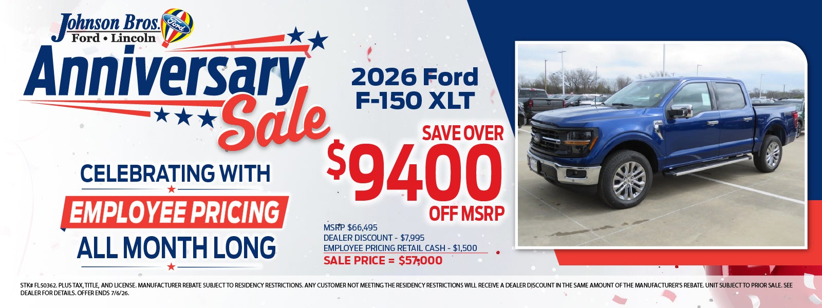 EMPLOYEE PRICING ANNIVERSARY SALE