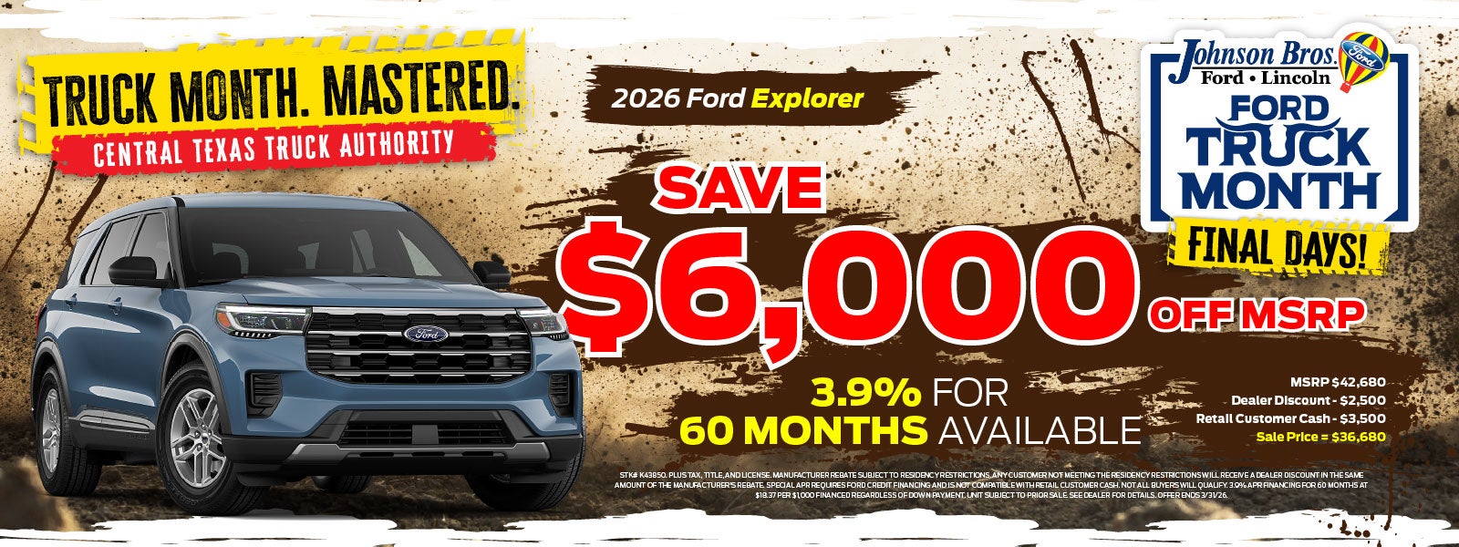 Ford Explorer Truck Month Offer