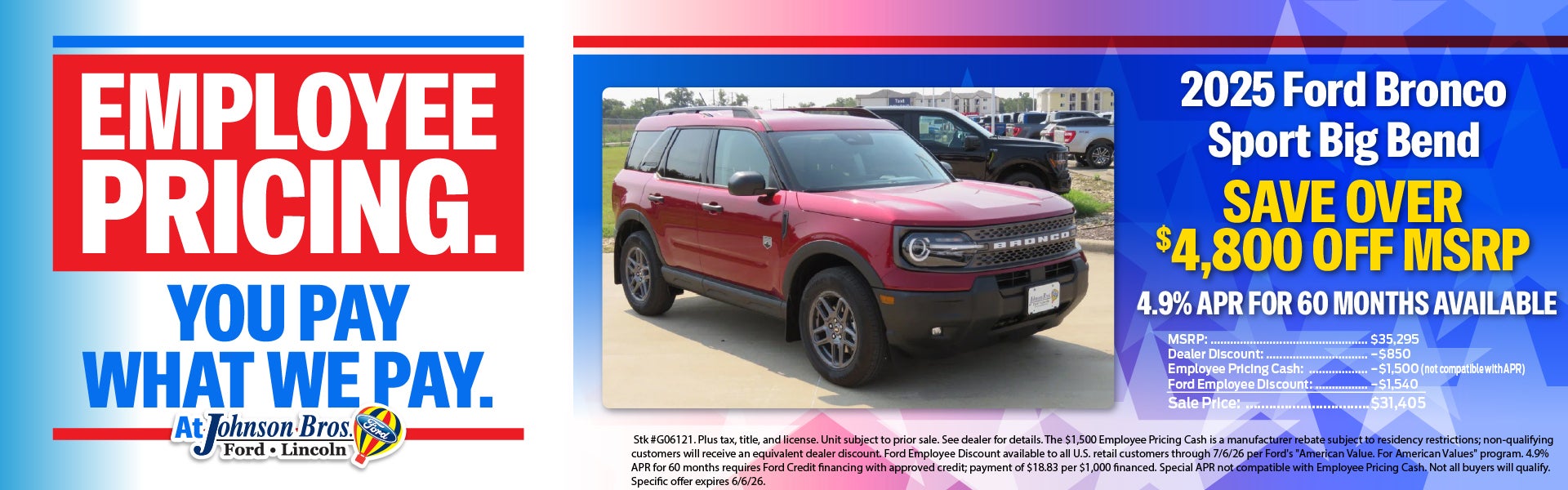 Bronco Sport - EMPLOYEE PRICING