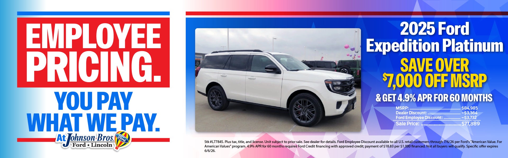 Expedition Platinum - EMPLOYEE PRICING