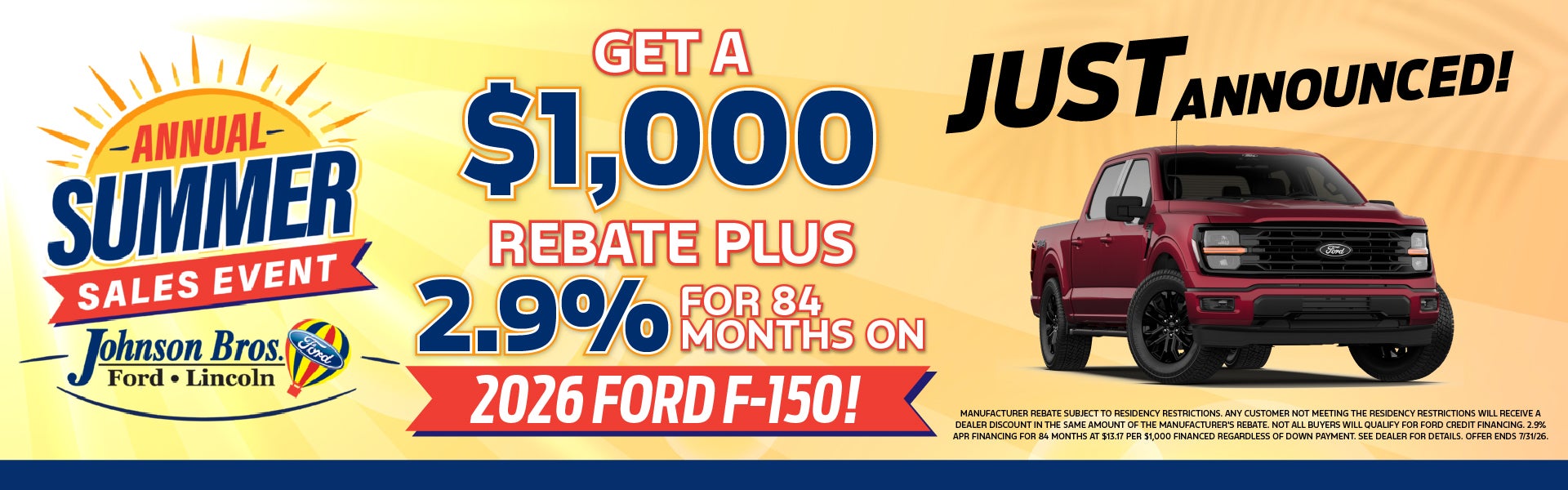 F-150 Offer JUST ANNOUNCED