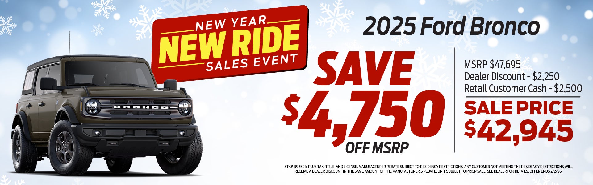 Ford Bronco New Year New Ride Sale