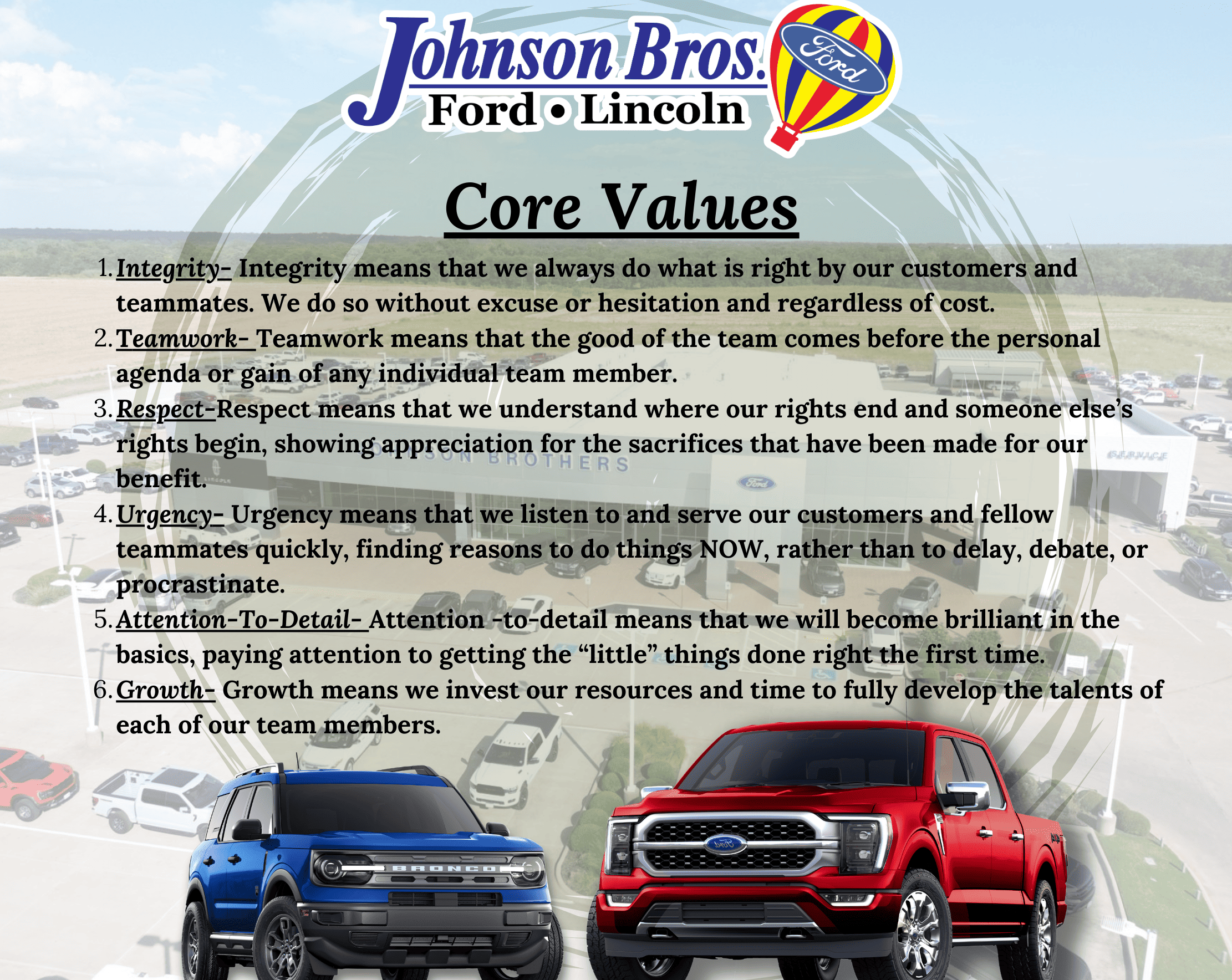 Core Values from Johnson Bros.